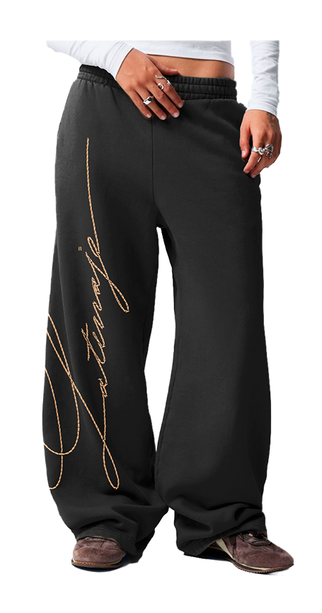 LATINAJE BAGGY PANTS  BLACK
