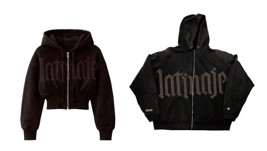 LATINAJE ZIPPED HOODIE  BLACK